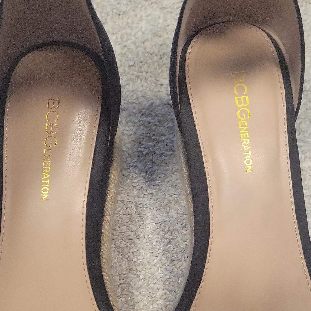 BCBGeneration Black Espadrille Wedges